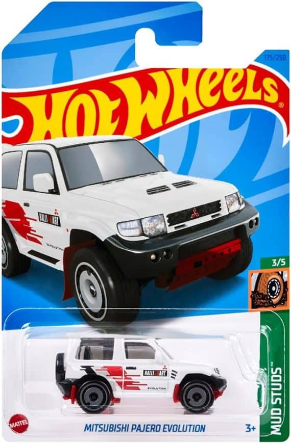 Hot Wheels No.175 MUD Studs MItsubishi Pajero Evolution White