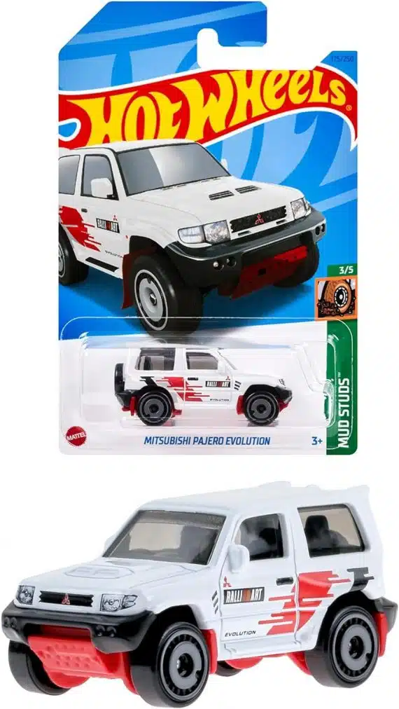 Hot Wheels No.175 MUD Studs MItsubishi Pajero Evolution White