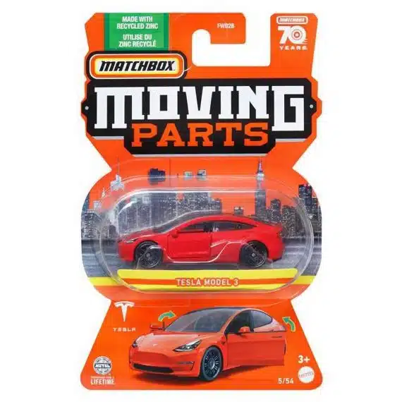Matchbox 1/64 Moving Parts No.5 Tesla Model 3 HLF90-4B10