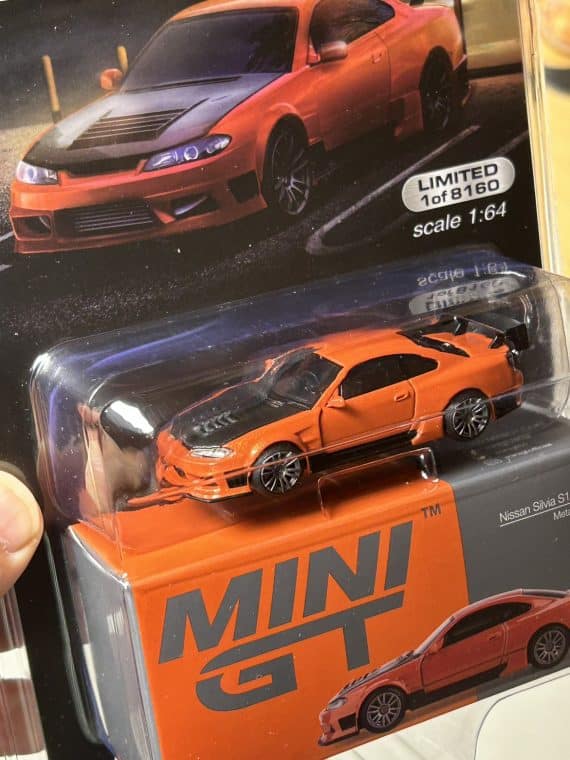 MINI GT No.581 Nissan Silvia S15 D-MAX Metallic Orange MGT00581-MJ Diecast model cars
