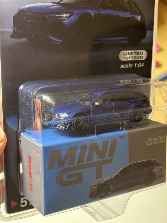 MINI GT No.574 Audi ABT RS6-R Navarra Blue Metallic LHD MGT00574-MJ Diecast model cars