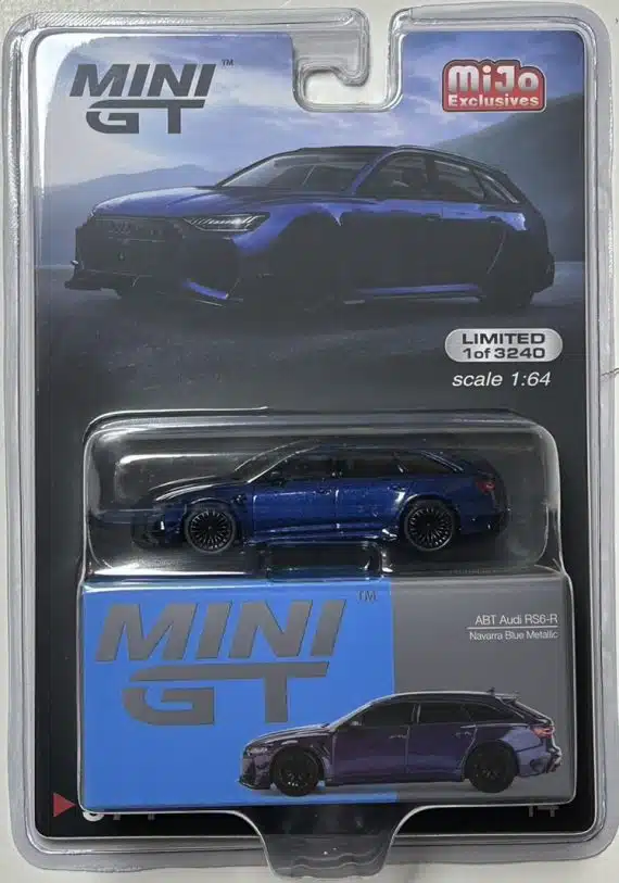 MINI GT No.574 Audi ABT RS6-R Navarra Blue Metallic LHD MGT00574-MJ Diecast model cars