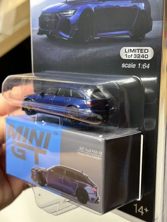 MINI GT No.574 Audi ABT RS6-R Navarra Blue Metallic LHD MGT00574-MJ Diecast model cars