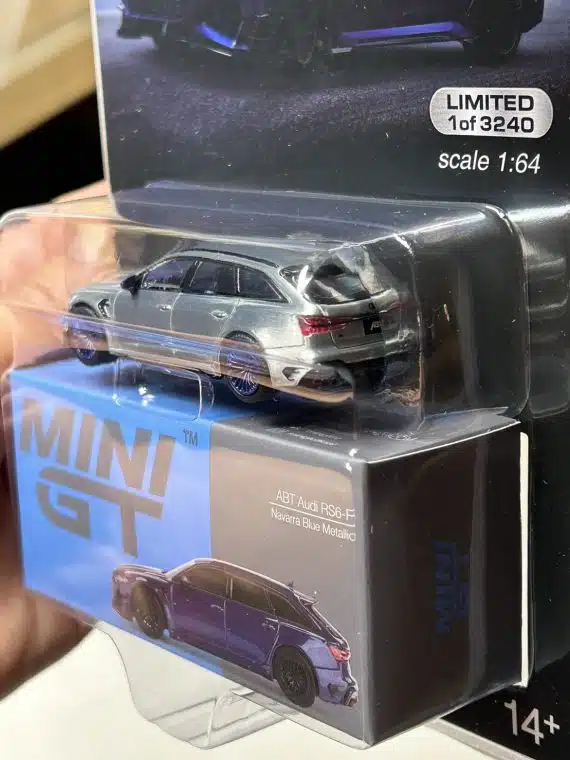 MINI GT No.574 Chase Car Audi ABT RS6-R Navarra Blue Metallic LHD MGT00574-MJC Diecast model cars