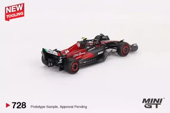 MINI GT No.728 Alfa Romeo C43 #24 Zhou Guanyu 2023 F1 2023 Australian GP MGT00728 Diecast model cars