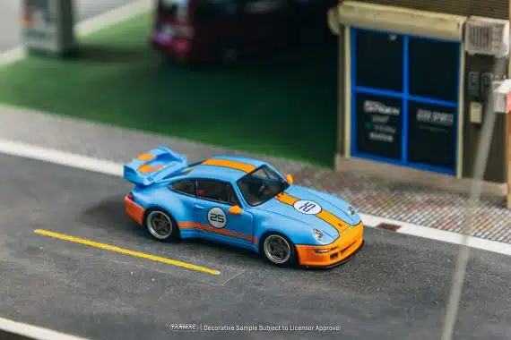 Tarmac Works 1/64 HOBBY64 993 Remastered By Gunther Werks Blue / Orange T64-TL054-BO