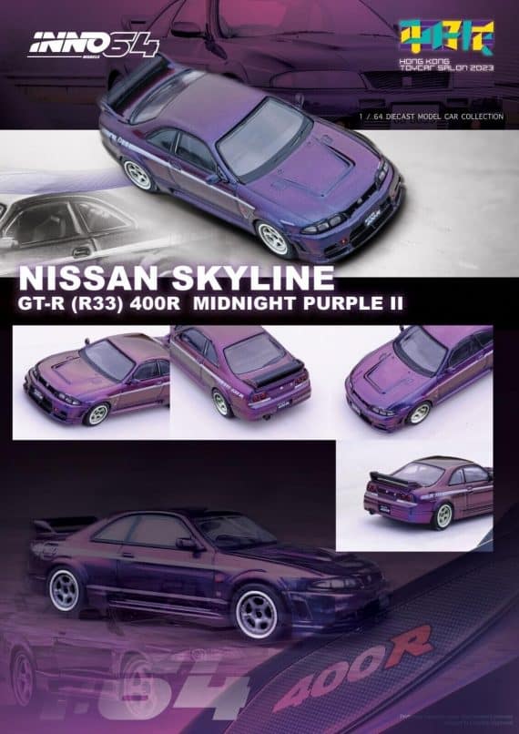 INNO64 1/64 Nissan Skyline GT-R (R33) Nismo 400R Hong Kong Toycar Salon 2023 Special Edition Diecast Model Car IN64-400R-HKTS23