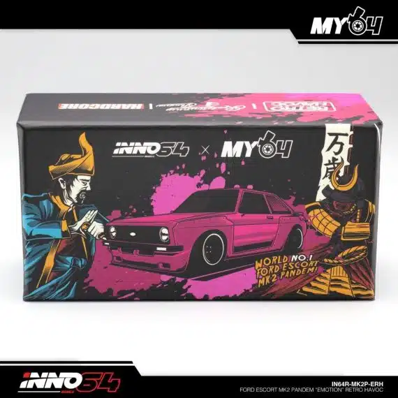 INNO64 1/64 Ford Escort MK2 Pandem "Emotion" Retro Havoc Diecast Model Car IN64R-MK2P-ERH