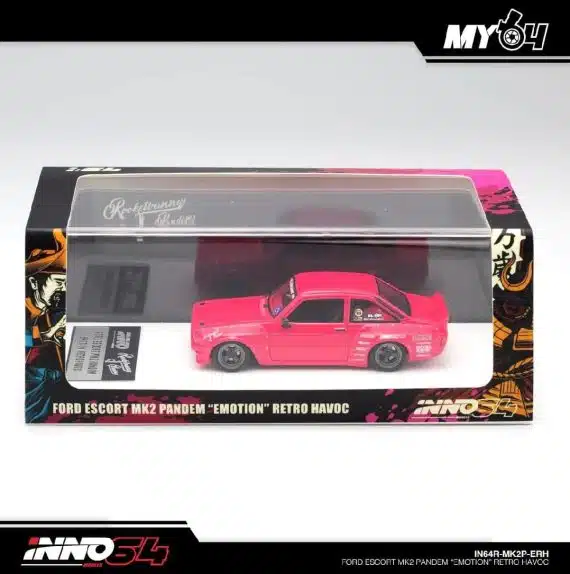 INNO64 1/64 Ford Escort MK2 Pandem "Emotion" Retro Havoc Diecast Model Car IN64R-MK2P-ERH