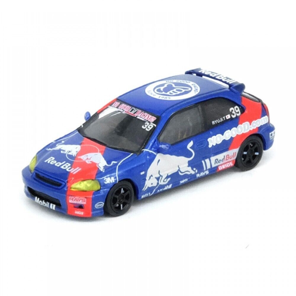 INNO64 1/64 Honda Civic Type-R (EK9) "No Good Racing" Red Bull Livery JDM Collection IN64-EX9-JDM16