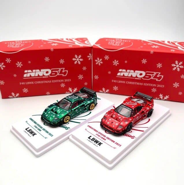 INNO64 1/64 LBWK F40 X‘MAS 2023 Specia Edition Red Diecast Model Car IN64-LBWKF-40-XMAS23
