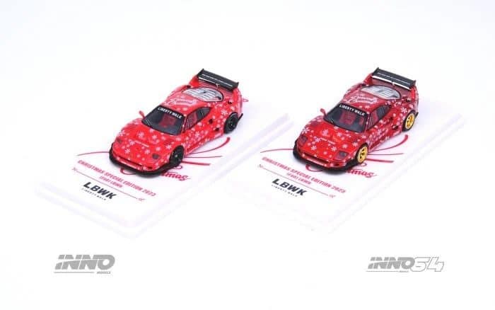 INNO64 1/64 LBWK F40 X‘MAS 2023 Specia Edition Red Diecast Model Car IN64-LBWKF-40-XMAS23