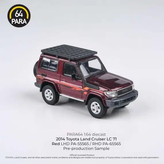 PARA64 1:64 2014 Toyota Land Cruiser LC 71 SWB Red PA-65565