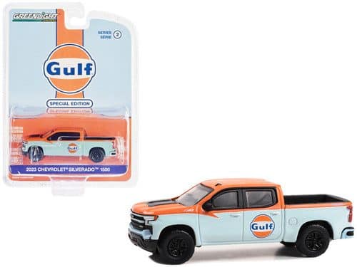 Greenlight 1/64 Gulf Special Edition Series 2 - 2023 Chevrolet Silverado 1500 41145-F