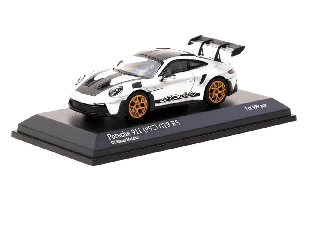 MINICHAMPS 1/64 COLLAB64 Tarmac Works Porsche 911 (992) GT3 RS GT Silver Metallic T64MC-005-SL