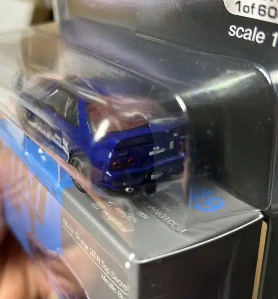 MINI GT No.589 Nissan Skyline GT-R Top Secret VR32 Metallic Blue USA Blister Packaging RHD MGT00589