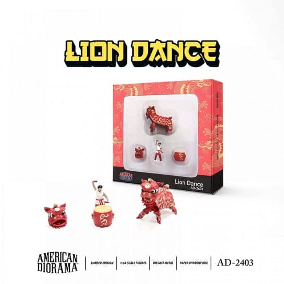American Diorama 1/64 Figures Lion Dance diecast metal limited edition AD-2403