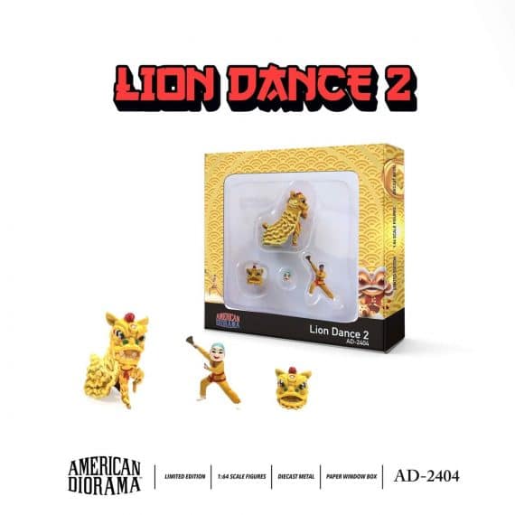 American Diorama 1/64 Figures Lion Dance 2 diecast metal limited edition AD-2404