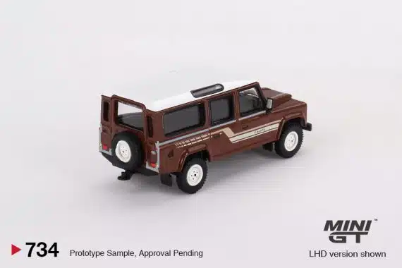 MINI GT No.734 Land Rover Defender 110 1985 County Station Wagon Russet Brown MGT00734