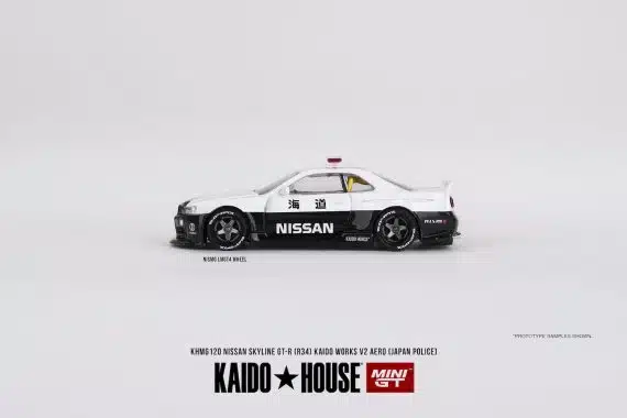 MINI GT No.120 Kaido House Nissan Skyline GT-R R34 Kaido Works (V2 Aero) Police KHMG120