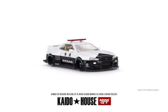 MINI GT No.120 Kaido House Nissan Skyline GT-R R34 Kaido Works (V2 Aero) Police KHMG120