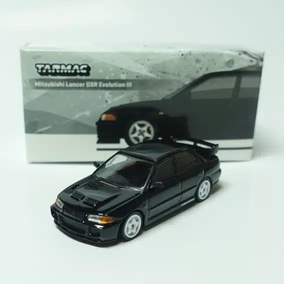 Tarmac Works 1/64 GLOBAL64 Mitsubishi Lancer GSR Evolution III Black T64G-050-BK