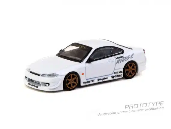 Tarmac Works 1/64 GLOBAL64 VERTEX Nissan Silvia S15 White Metallic T64G-023-WH