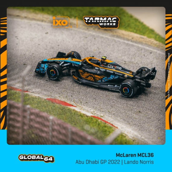 Tarmac Works 1/64 GLOBAL64 McLaren MCL36 Abu Dhabi Grand Prix 2022 Lando Norris T64G-F041-LN3