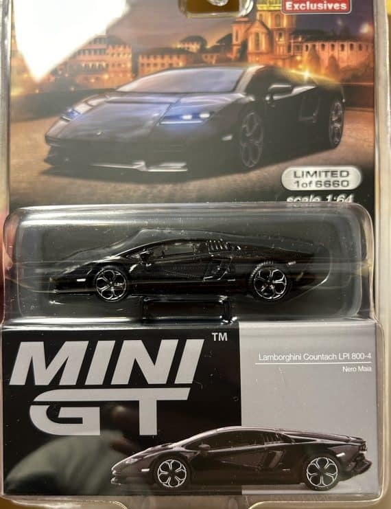 MINI GT No.607 miJo Exclusives Lamborghini Countach LPI 800-4 Nero Maia LHD MGT00607-MJ Diecast model cars