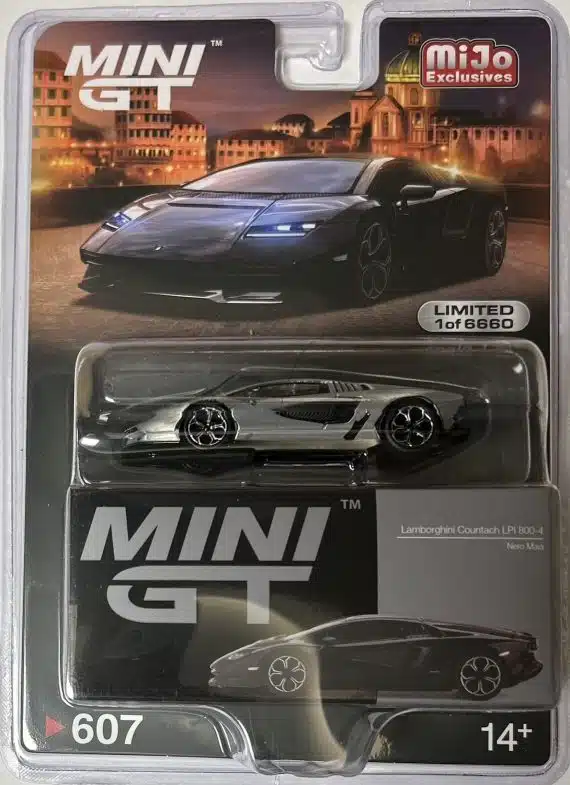 MINI GT No.607 miJo Exclusives Chase Car Lamborghini Countach LPI 800-4 Nero Maia LHD MGT00607-MJC Diecast model cars