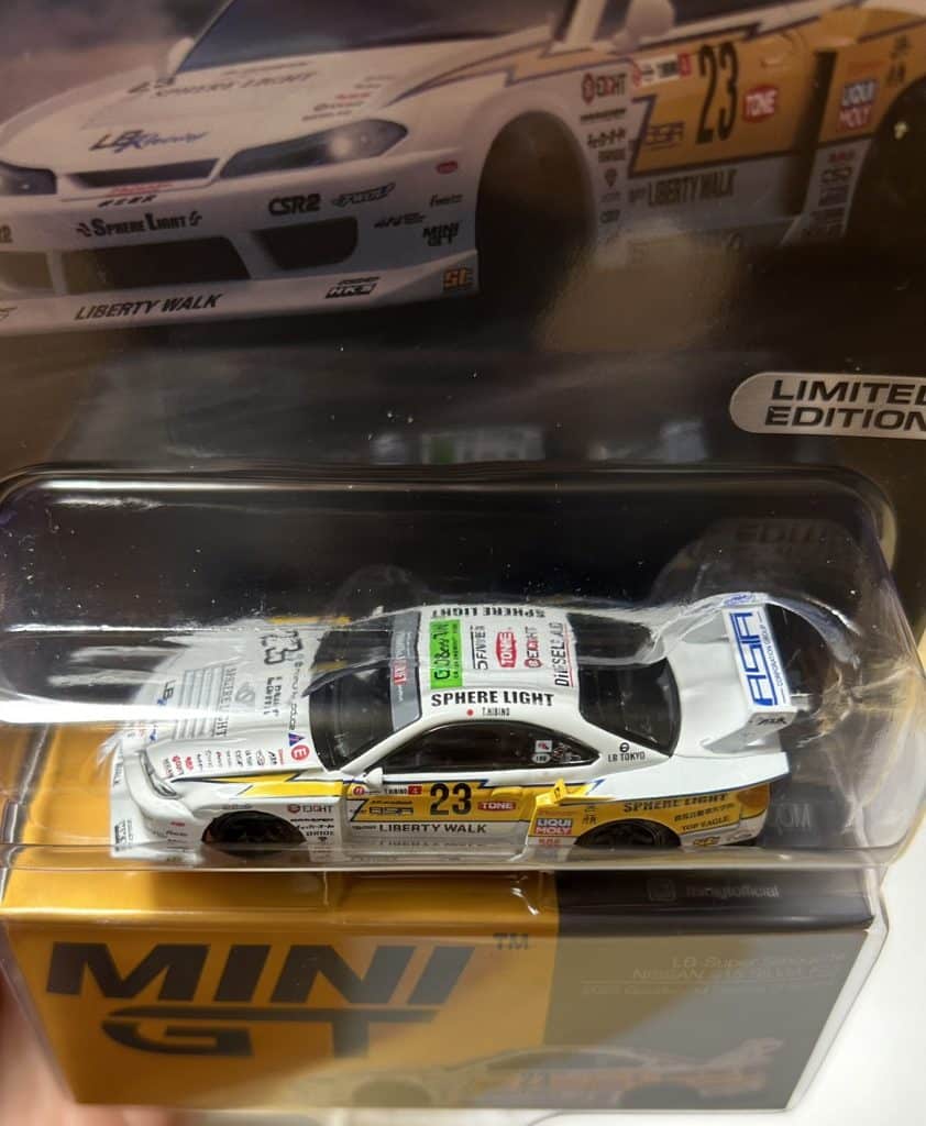 MINI GT No.618 miJo Exclusives Nissan LB-Super Silhouette S15 SILVIA #23 2022 Goodwood Festival of Speed USA Blister Packaging MGT00618-MJ Diecast model cars