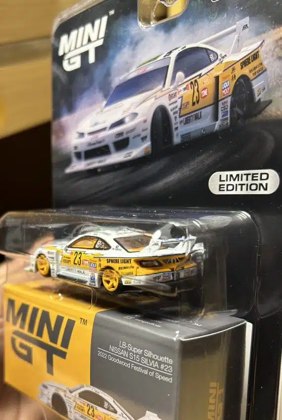 MINI GT No.618 miJo Exclusives Chase Car Nissan LB-Super Silhouette S15 SILVIA #23 2022 Goodwood Festival of Speed USA Blister Packaging MGT00618-MJC Diecast model cars