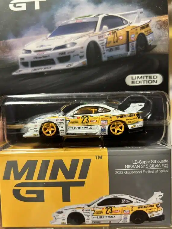 MINI GT No.618 miJo Exclusives Chase Car Nissan LB-Super Silhouette S15 SILVIA #23 2022 Goodwood Festival of Speed USA Blister Packaging MGT00618-MJC Diecast model cars