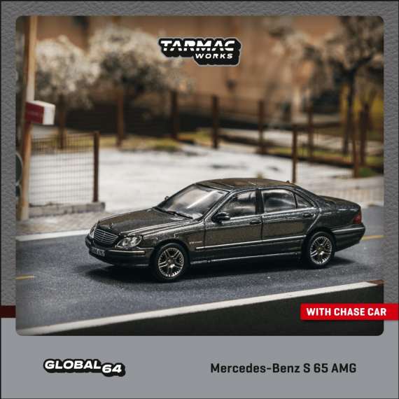 Tarmac Works 1/64 GLOBAL64 Mercedes-Benz S 65 AMG Tectite Grey Metallic T64G-072-GY