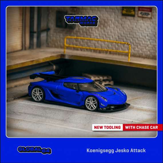 Tarmac Works 1/64 GLOBAL64 Koenigsegg Jesko Attack Blue T64G-TL052-BL
