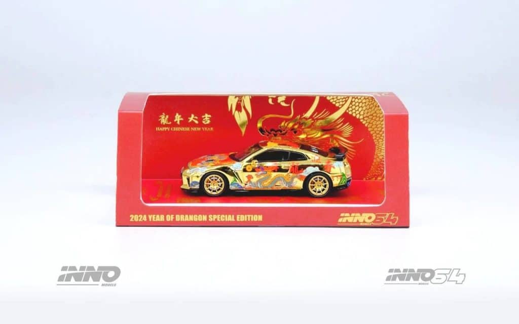 INNO64 1/64 Nissan Skyline GT-R (R35) Year Of The Dragon 2024 Chinese New Year Special Edition IN64-R35-CNY24
