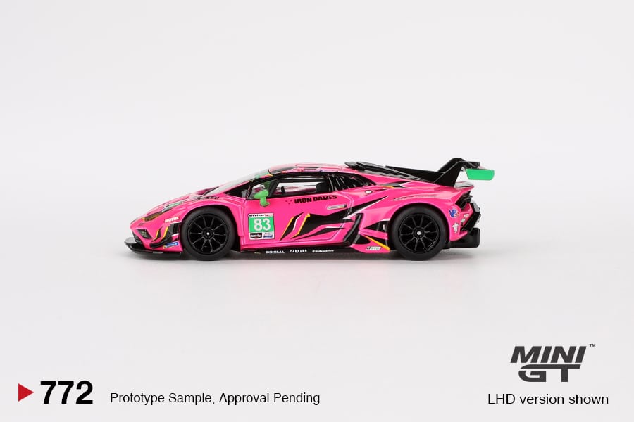MINI GT No.772 Lamborghini Huracán GT3 EVO2 #83 Iron Dames  IMSA 2023  Daytona 24 Hrs MGT00772