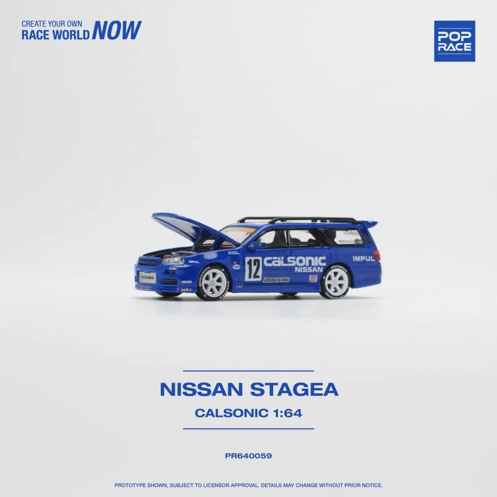POP RACE 1:64 Nissan Stagea - Calsonic PR640059