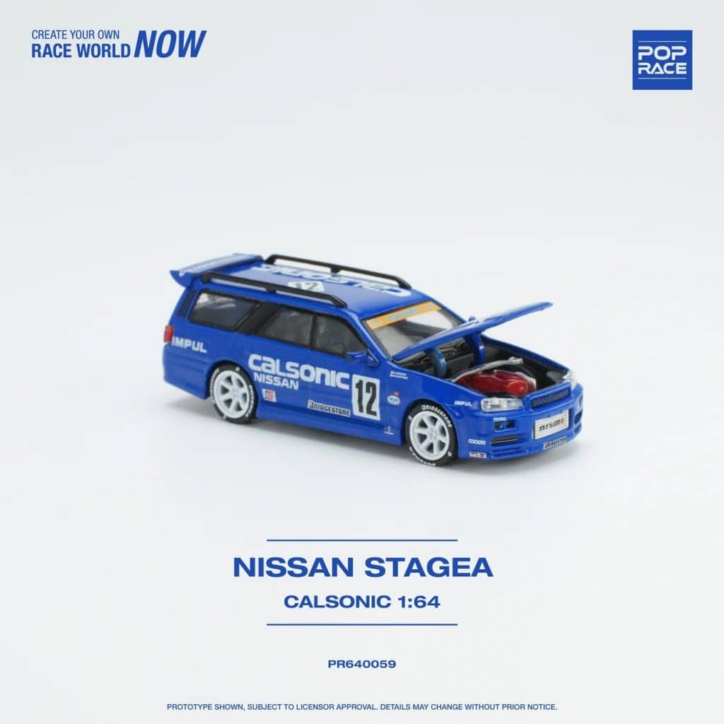 POP RACE 1:64 Nissan Stagea - Calsonic PR640059