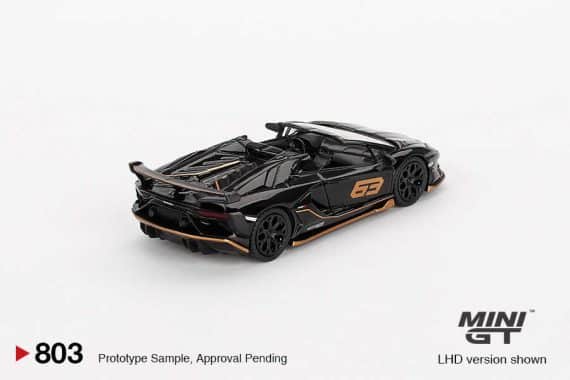 MINI GT No.803 Lamborghini Aventador SVJ 63 Roadster Nero Aldebaran MGT00803