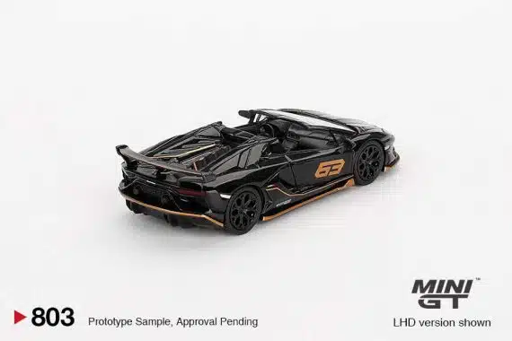 MINI GT No.803 Lamborghini Aventador SVJ 63 Roadster Nero Aldebaran MGT00803