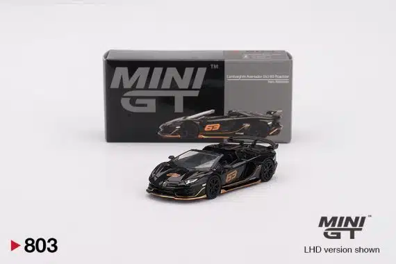 MINI GT No.803 Lamborghini Aventador SVJ 63 Roadster Nero Aldebaran MGT00803