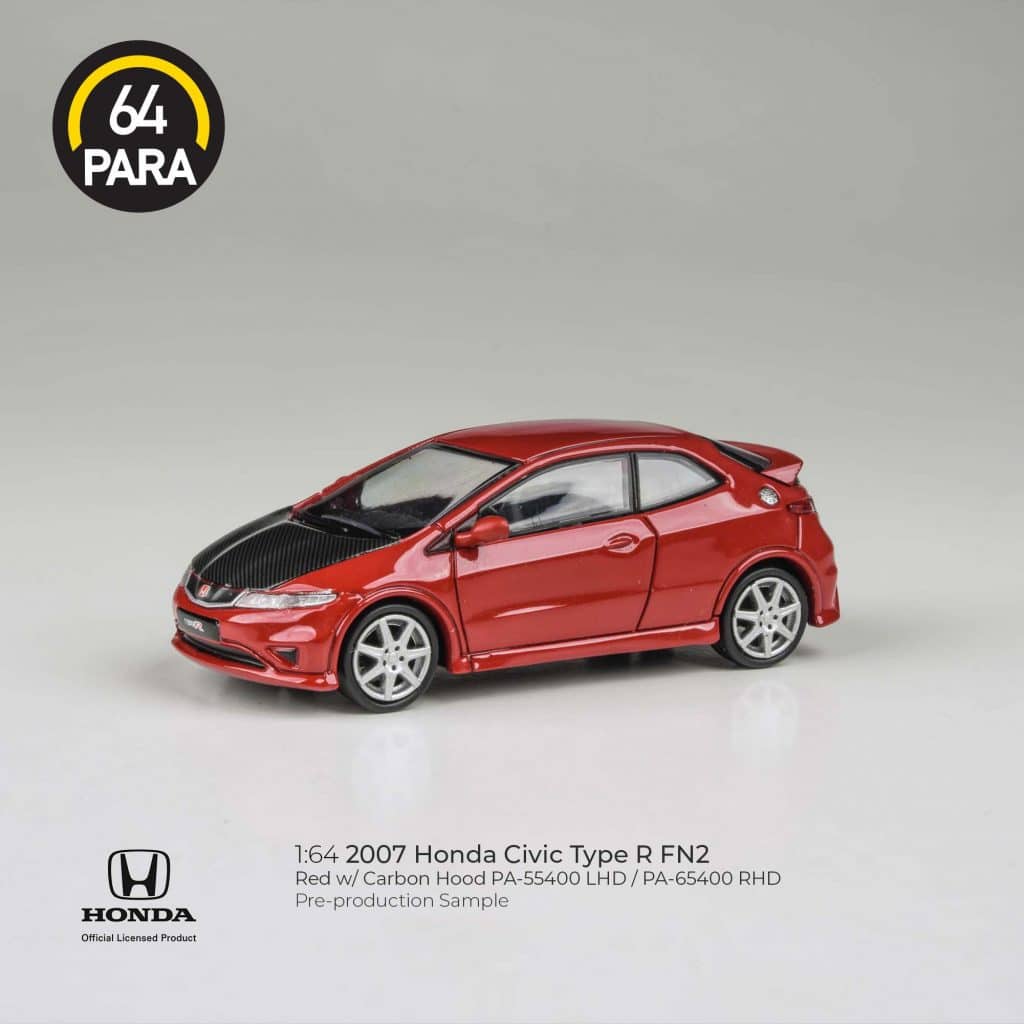 PARA64 1:64 2007 Honda Civic Type R FN2 Red/carbon hood PA-65400