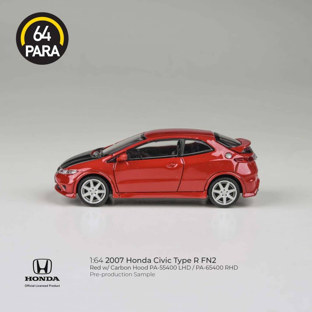 PARA64 1:64 2007 Honda Civic Type R FN2 Red/carbon hood PA-65400