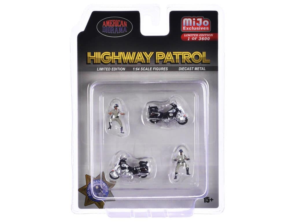 American Diorama 1:64 Figure Set: miJo Exclusives Highway Patrol AD-64529MJ