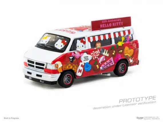 Tarmac Works 1:64 GLOBAL64 Dodge Van Hello Kitty Food Truck