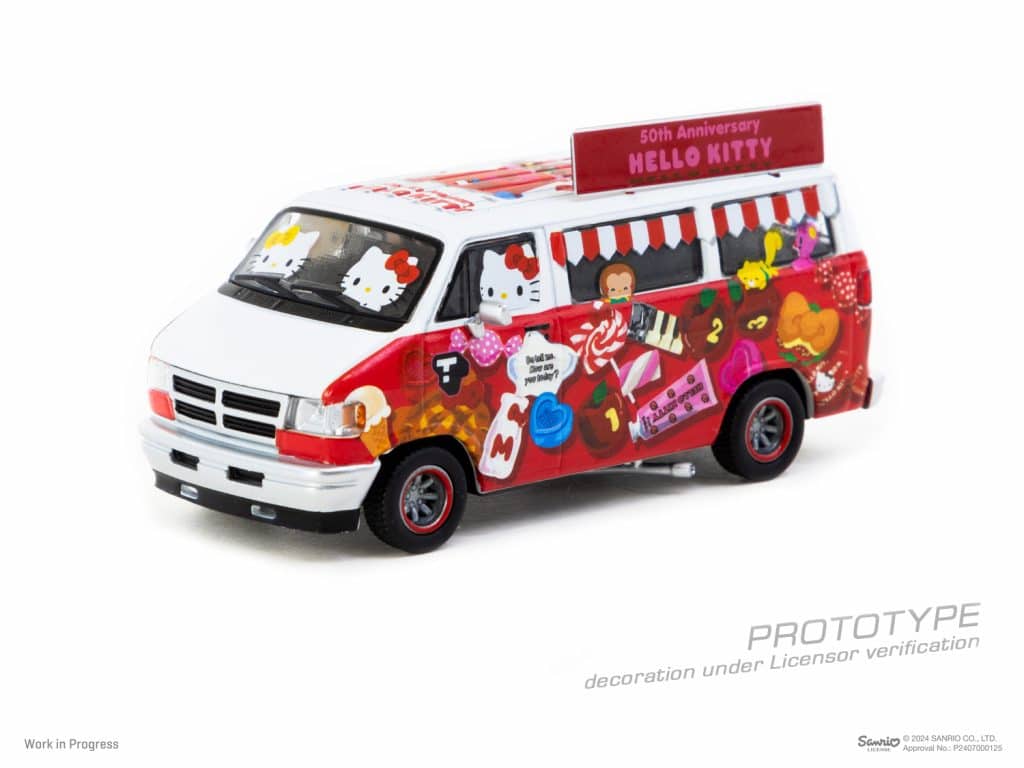 Tarmac Works 1:64 GLOBAL64 Dodge Van Hello Kitty Food Truck
