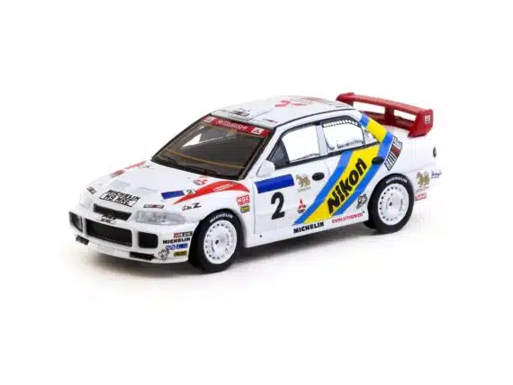 Tarmac Works 1:64 GLOBAL64 Mitsubishi Lancer Evolution III Hong Kong-Beijing Rally 1995 Winner T64G-050-95HKBR02