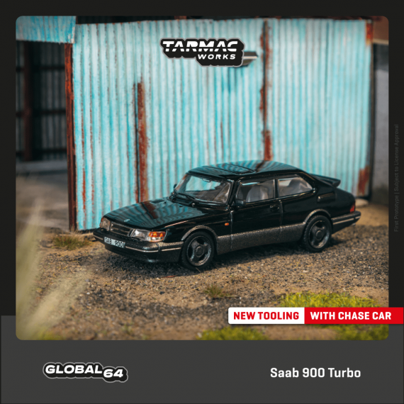 Tarmac Works 1:64 GLOBAL64 Saab 900 Turbo Black T64G-056-BK