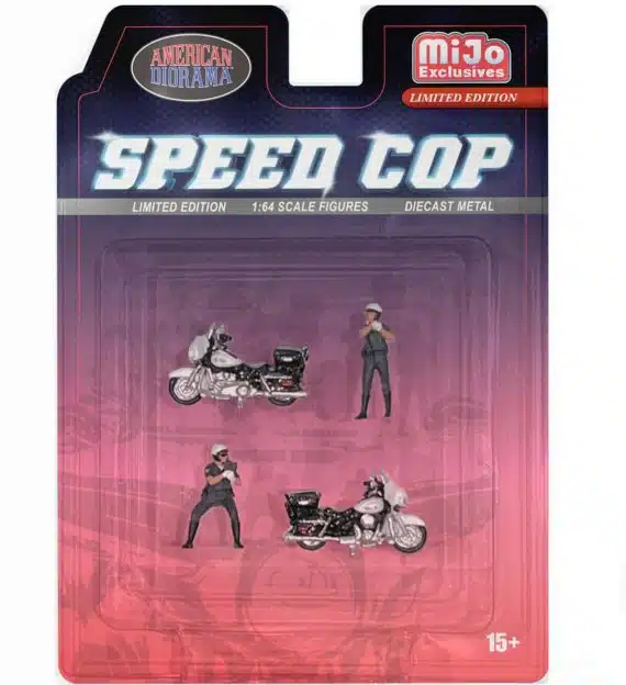 American Diorama 1:64 Figure Set: Speed Cop Police Motorcycles AD-64530MJ